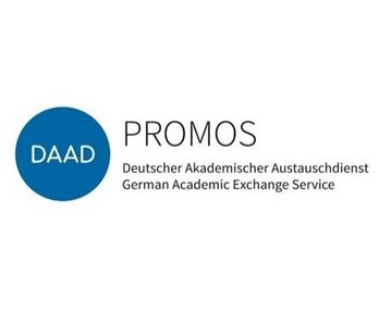 DAAD PROMOS, German Academic Exchange Service. Logo with a blue circle and text.