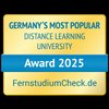 Germany's most popular distance university, awarded in 2025 by FernstudiumCheck.de.