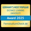 Germany's most popular distance university, awarded in 2025 by FernstudiumCheck.de.
