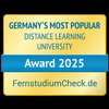 Germany's most popular distance university, awarded in 2025 by FernstudiumCheck.de.