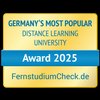 Germany's most popular distance university, awarded in 2025 by FernstudiumCheck.de.