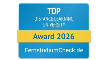 Germany's most popular distance university, awarded in 2025 by FernstudiumCheck.de.