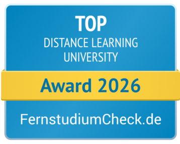Germany's most popular distance university, awarded in 2025 by FernstudiumCheck.de.