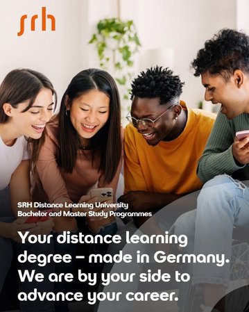 Four young adults are sitting together, looking at their smartphones. They seem to be engaged in a shared project or discussion. In the background, there are plants and a bright room visible.